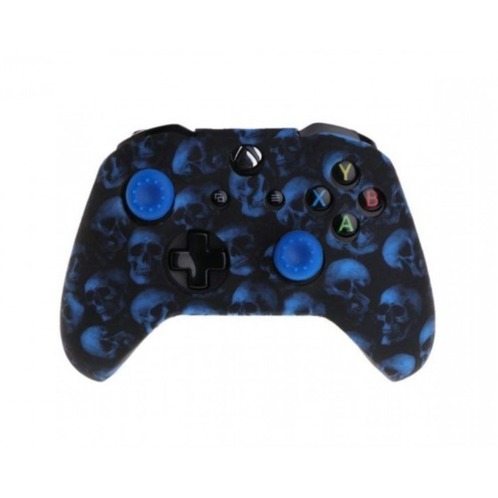 Чехол защитный XB One Silicon Case for Controller Черепа Blue